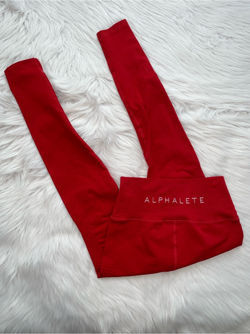 Alphalete red textured performance leggings women’s S small high waisted gym